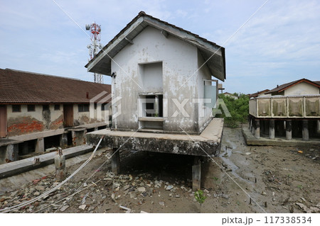 マレーシア 干潟の上の建物 マレーシア 干潟の上の建物 117338534