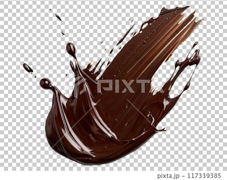 Smooth Chocolate Spread on Transparent Background 117339385