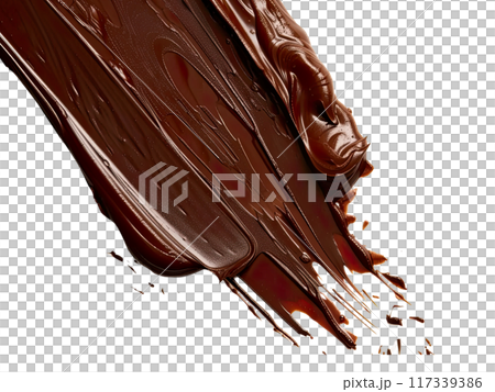 Smooth Chocolate Spread on Transparent Background Smooth Chocolate Spread on Transparent Background 117339386