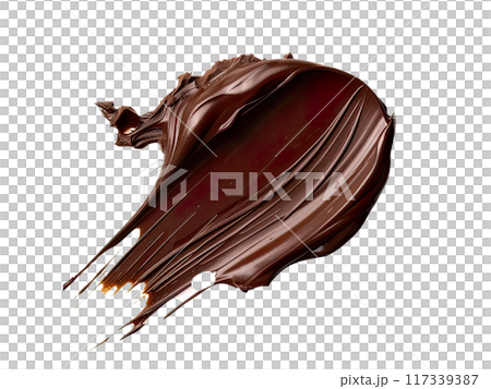 Smooth Chocolate Spread on Transparent Background 117339387