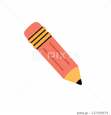 Pencil on white background. School office.; decorative element of postcard. 117339573