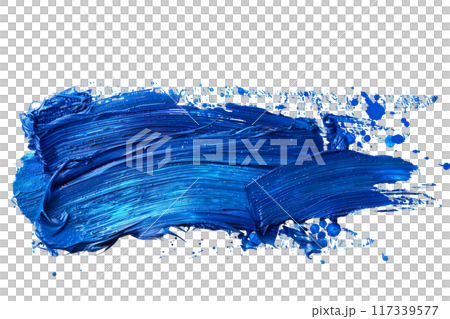 Blue Paint Brushstroke PNG Transparency Isolated Art 117339577