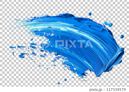 Blue Paint Brushstroke PNG Transparency Isolated Art 117339579