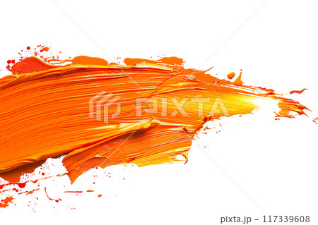 Orange Paint Brushstroke PNG Transparency Isolated Art 117339608