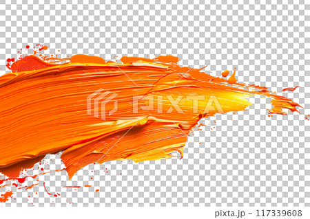 Orange Paint Brushstroke PNG Transparency Isolated Art 117339608