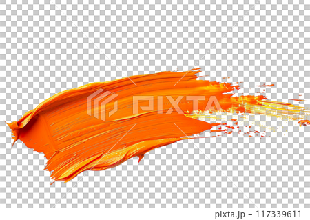 Orange Paint Brushstroke PNG Transparency Isolated Art 117339611