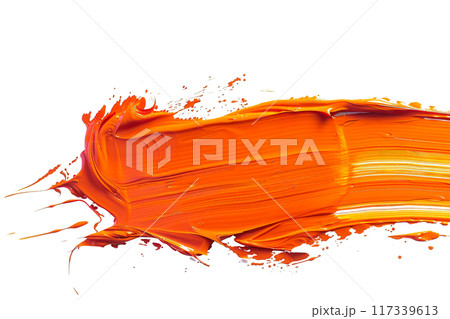 Orange Paint Brushstroke PNG Transparency Isolated Art 117339613