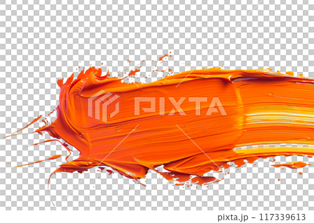 Orange Paint Brushstroke PNG Transparency Isolated Art 117339613