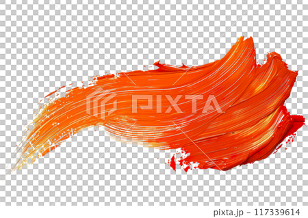 Orange Paint Brushstroke PNG Transparency Isolated Art 117339614
