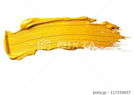 Yellow Paint Brushstroke PNG Transparency Isolated Art 117339657