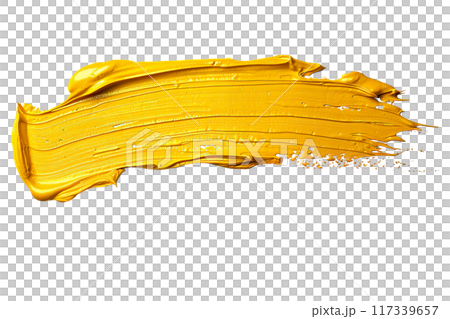 Yellow Paint Brushstroke PNG Transparency Isolated Art 117339657
