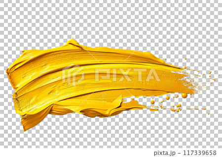 Yellow Paint Brushstroke PNG Transparency Isolated Art 117339658