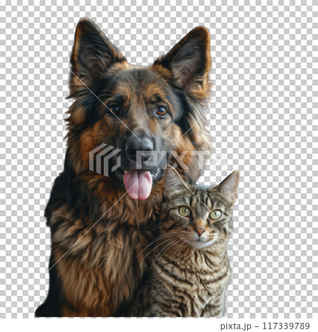 Friendly Dog and Cat Companions PNG Transparency 117339789