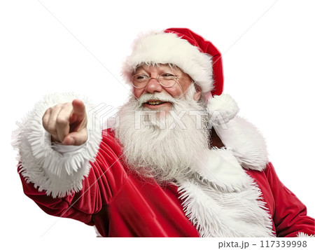 Santa Claus Pointing and Holding Blank Sign PNG Transparency 117339998