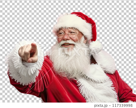 Santa Claus Pointing and Holding Blank Sign PNG Transparency 117339998