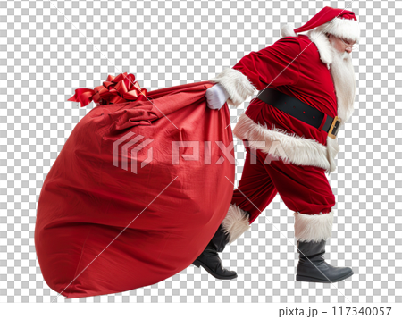 Santa Claus Carrying Sack of Gifts PNG Transparency Santa Claus Carrying Sack of Gifts PNG Transparency 117340057