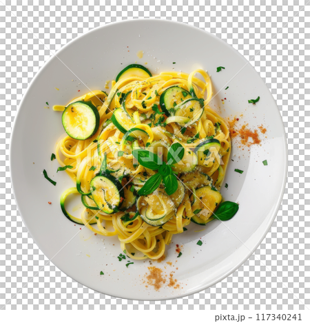 Linguine Pasta with Zucchini and Parsley PNG Transpareny 117340241