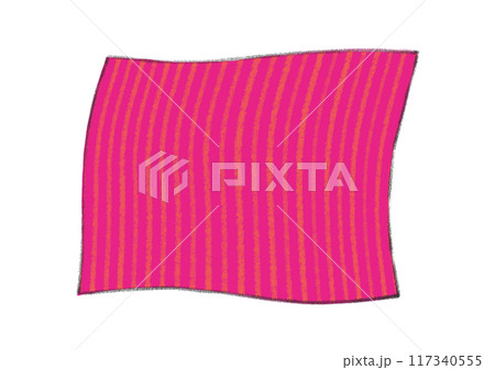 クレヨンで描く、シンプルな布のイラスト - ストライプ模様 クレヨンで描く、シンプルな布のイラスト - ストライプ模様 117340555