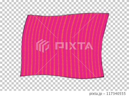 クレヨンで描く、シンプルな布のイラスト - ストライプ模様 クレヨンで描く、シンプルな布のイラスト - ストライプ模様 117340555