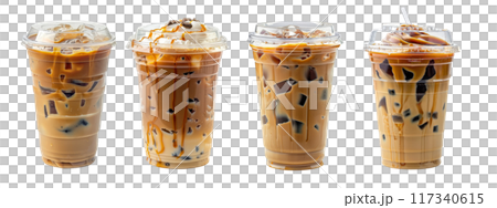 Iced Macchiato Drinks Close up PNG Transparency Iced Macchiato Drinks Close up PNG Transparency 117340615
