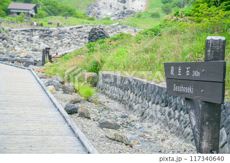 那須高原、殺生岩、温泉の源泉 117340640
