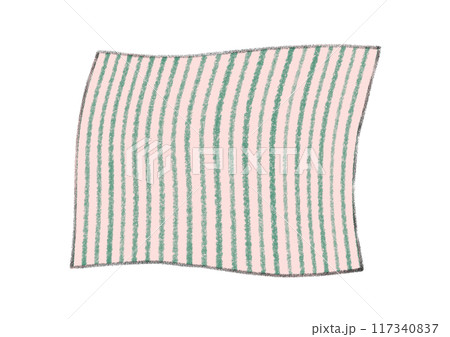 クレヨンで描く、シンプルな布のイラスト - ストライプ模様 クレヨンで描く、シンプルな布のイラスト - ストライプ模様 117340837