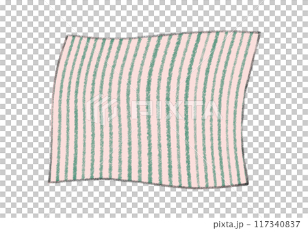 クレヨンで描く、シンプルな布のイラスト - ストライプ模様 クレヨンで描く、シンプルな布のイラスト - ストライプ模様 117340837