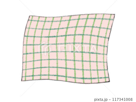 クレヨンで描く、シンプルな布のイラスト - チェック模様 クレヨンで描く、シンプルな布のイラスト - チェック模様 117341008