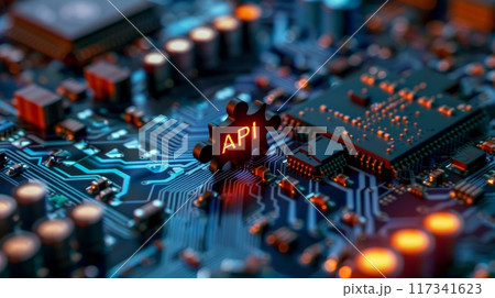 API Integration Concept on Circuit Board 117341623