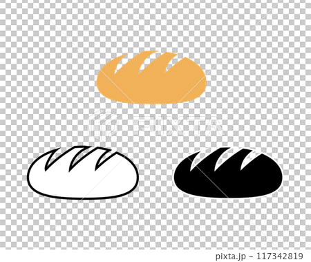 簡單的麵包圖示插圖集 117342819