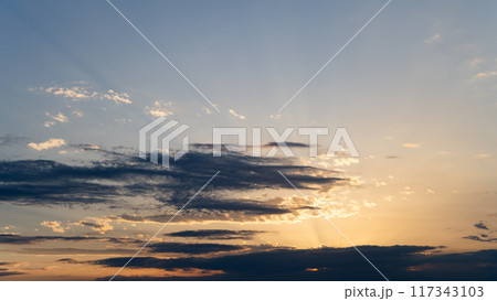 clouds on sky at sunset 117343103