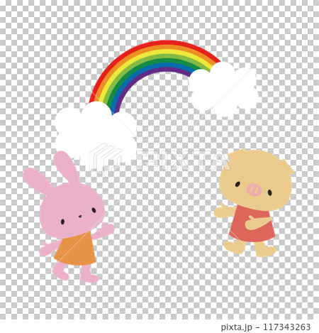 彩虹、兔子和豬 117343263