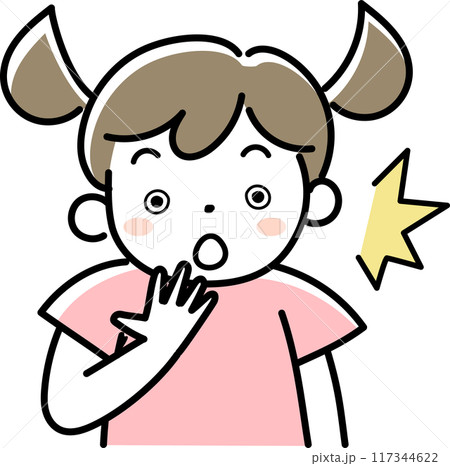 驚く女の子の上半身 117344622