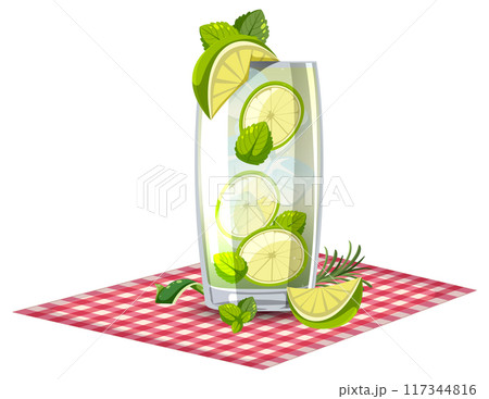 Refreshing Lime Mint Drink 117344816