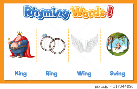 Rhyming Words Illustration Rhyming Words Illustration 117344856