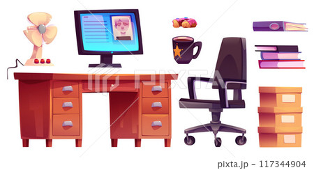 Police office interior furniture and equipment. 117344904