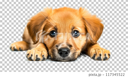 (Transparent PNG) Innocent puppy dog eyes, soft focus, warm and cozy atmosphere 117345522