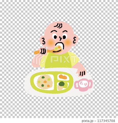 子育て_赤ちゃん_スプーン 子育て_赤ちゃん_スプーン 117345708