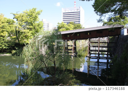 和歌山城西之丸庭園の夏の朝 117346188