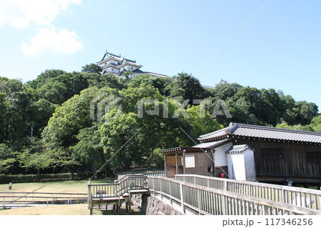 和歌山城西之丸庭園の夏の朝 117346256