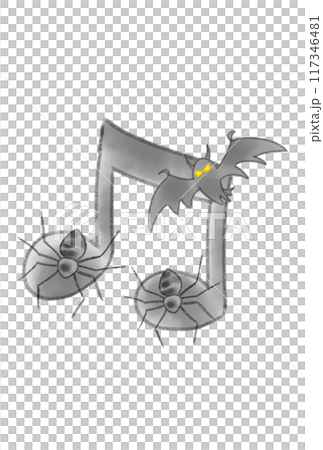 Spooky Halloween patterned musical notes 117346481