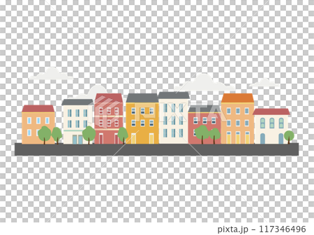 カラフルな街並み 117346496