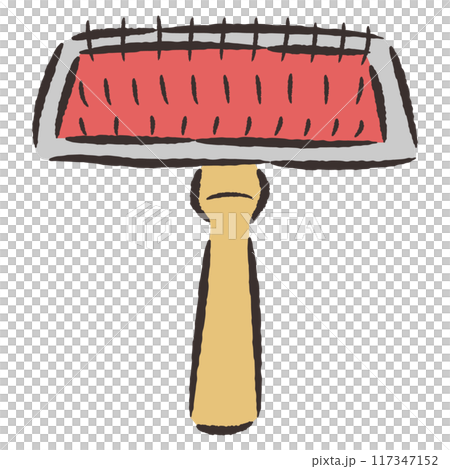 Hand drawn illustration of a slicker brush 117347152