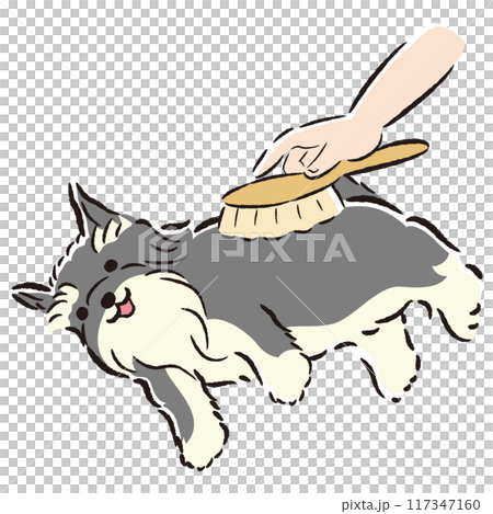 給狗狗刷毛的插圖 給狗狗刷毛的插圖 117347160