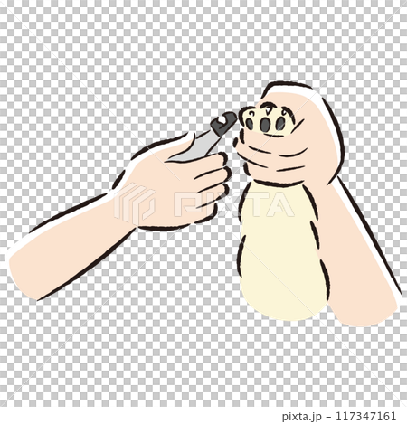 Hand-drawn illustration of pet nail clippers Hand-drawn illustration of pet nail clippers 117347161
