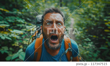 Scared Man in a Forest Scared Man in a Forest 117347515
