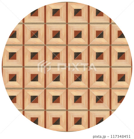 Wooden marquetry can be patterns created from the combination of pine and walnut wood, wooden floor, parquet, cutting board, seamless texture 117348451