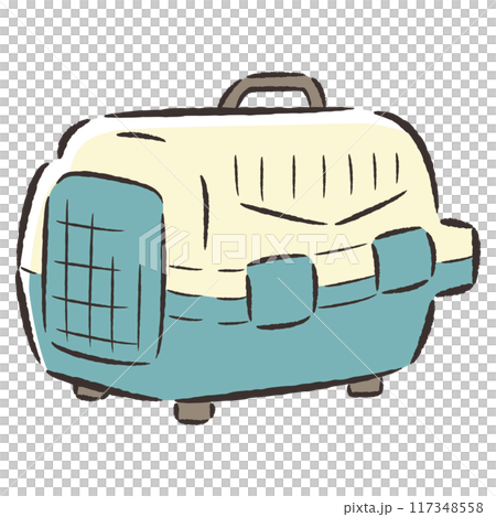 クレート（ペットキャリー）の手描きイラスト 117348558