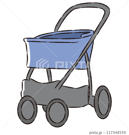 シンプルなペットカートの手描きイラスト シンプルなペットカートの手描きイラスト 117348559