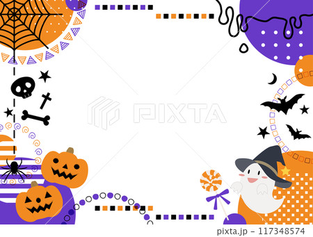 ハロウィーンのデコレーションフレーム、ハロウィンデザインのテンプレート 117348574